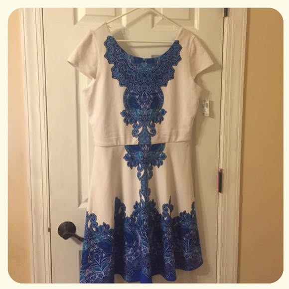 Cap Sleeve Fit-Flare Dress