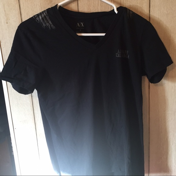 Armani exchange v neck winged shirt