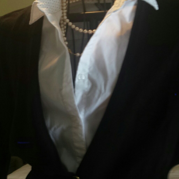 Black 4 button closure cardigan sweater. - Picture 1 of 3