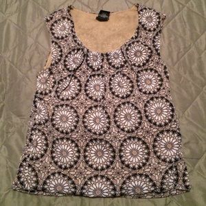 Brown patterned dress top