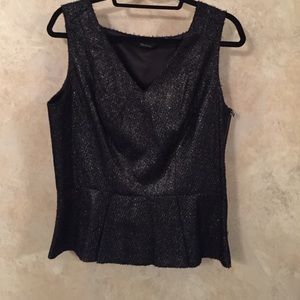 Black glittery side zip dressy top