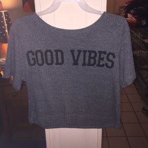 Good vibes ribbed knit tee