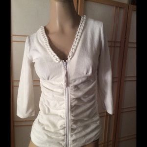 NWOT $78 BOSTON PROPER SWEARE ZIPPER FRONT SZ-XS