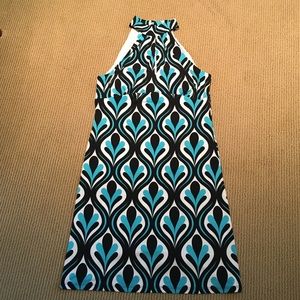 Polyester and spandex halter dress