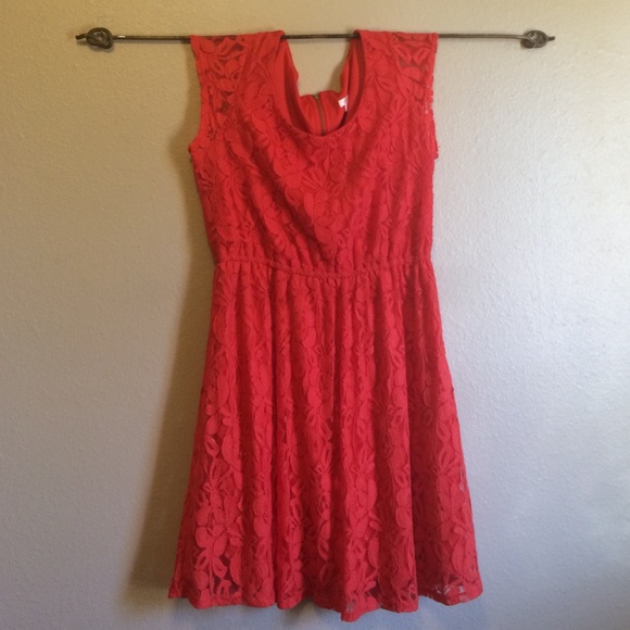 Red Lace Flower Dress