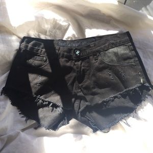 One teaspoon black denim shorts small NWOT