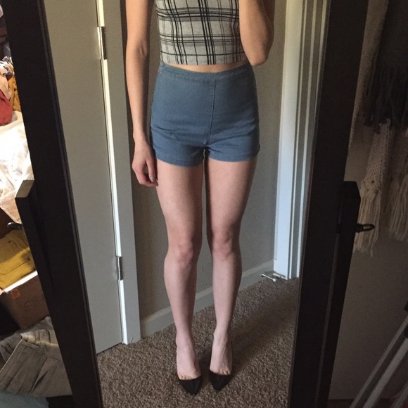 F21 high waisted denim shorts