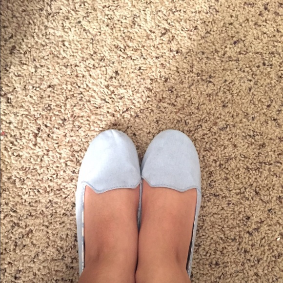 new look baby blue flats