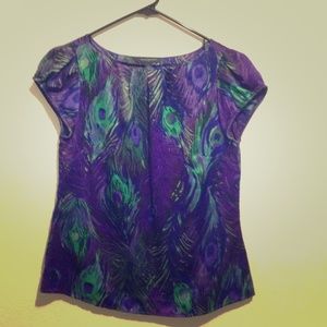 ⭐2 FOR $15⭐Banana Republic Peacock Feather Blouse
