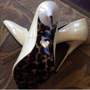 Betsey Johnson, white high heels!