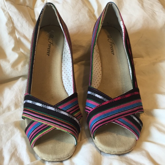 Mexican Inspired Print Wedges