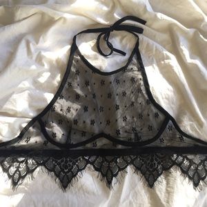 Love and lemons vixen halter bralette black lace