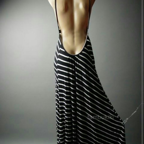 The kardashian Black white stripe maxi dress ! - Picture 2 of 4