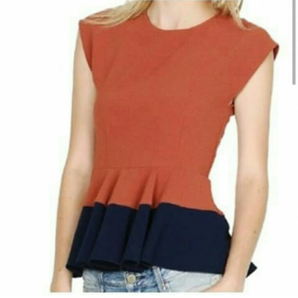 Color Block Peplum Top