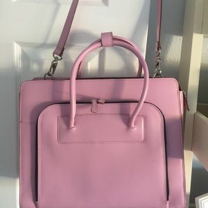 Pink leather laptop briefcase