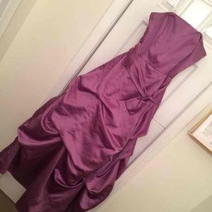 Strapless satin ballgown with sash