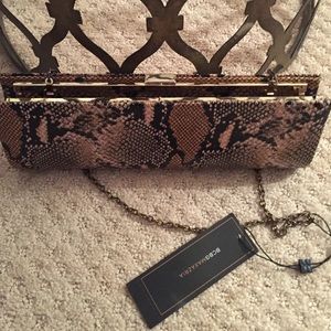BCBG Maxazria evening clutch w chain link strap