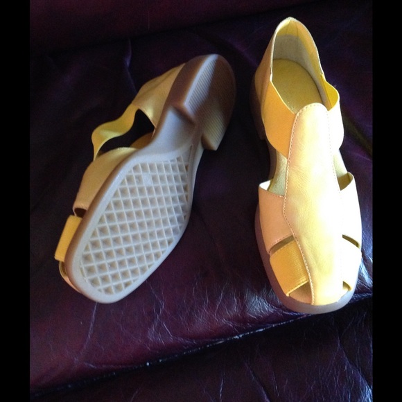 Bright yellow sandals