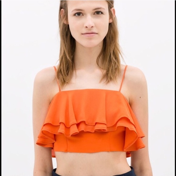 Zara flounced crop top
