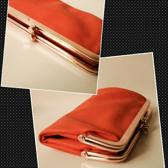 Orange Hobo inspired wallet clutch