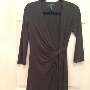 Ralph Lauren green, buckle long sleeve dress
