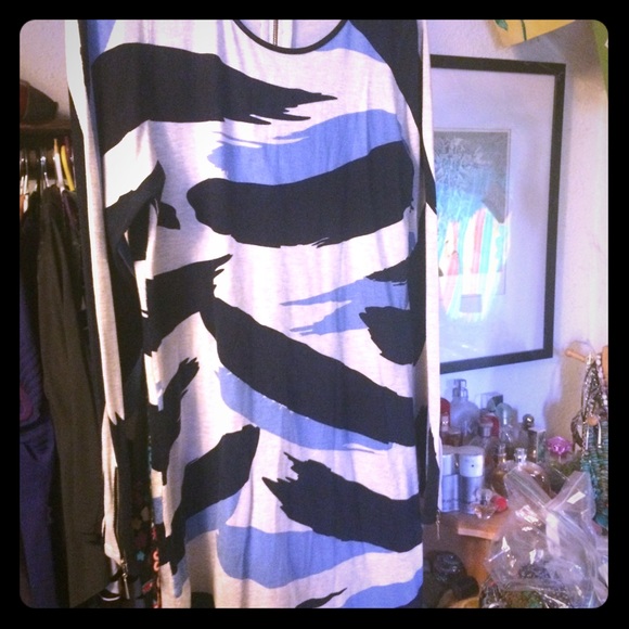 INC x-large Painterly Zebra sweater dress - Picture 1 of 1