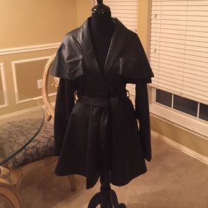 Leather black coat