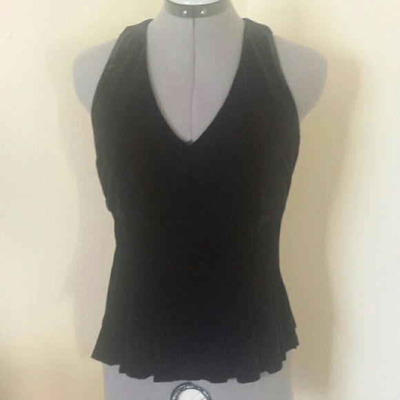 Black Crush velvet peplum top