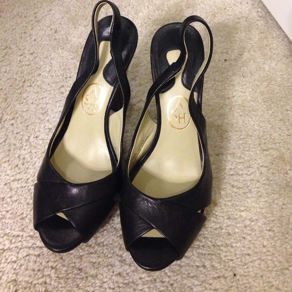 Italian leather high heels peep toe platform - Picture 1 of 4