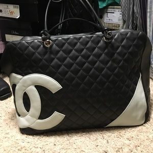 Chanel quilted large Ligne Cambon bowler bag