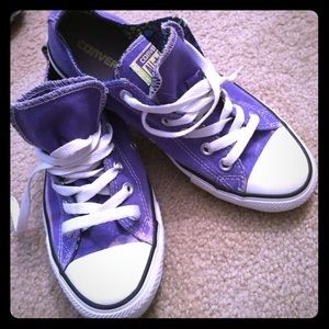 Purple faded converse shoes