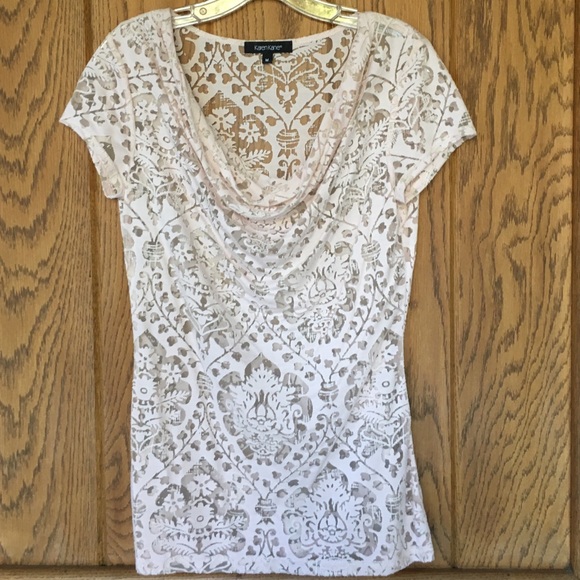 Karen Kane light blush pink top