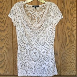 Karen Kane light blush pink top