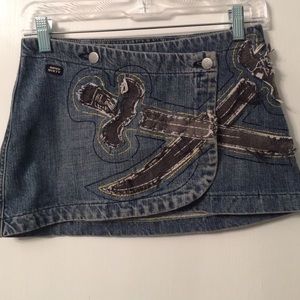Vintage Miss Sixty distressed denim pirate skirt