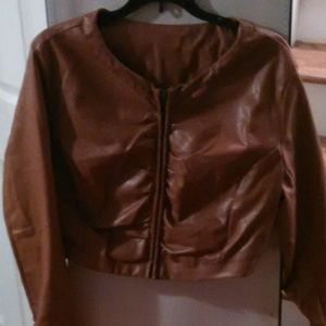 Brown half jacket
