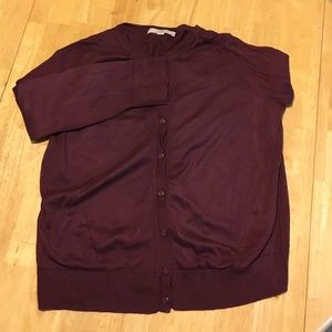 Maroon 3/4 length sleeve cardigan