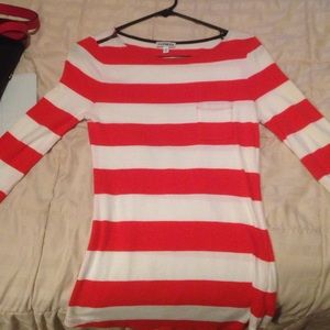 Express stripped 3/4 sleeve sweater