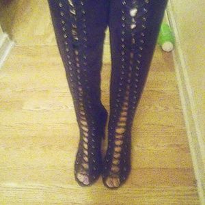 ZigiGirl Piarry Thigh High Lace Over The Knee Boot