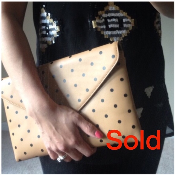 J. Crew Handbags - J. Crew polka dot envelope clutch