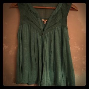 Ecote Teal Lightweight Flowey Sleeveless Top