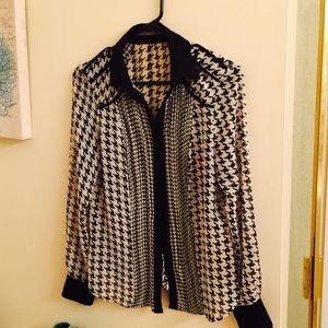 Zara Houndstooth Blouse