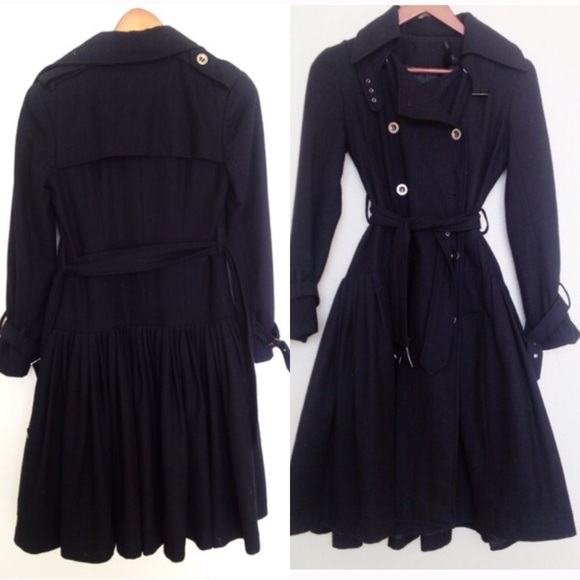 Black Skirt Trench Coat