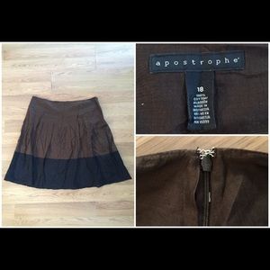 Cute Brown and Black Flare Skirt!