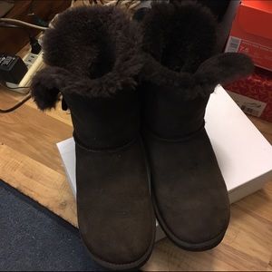 Chocolate ugg button boots