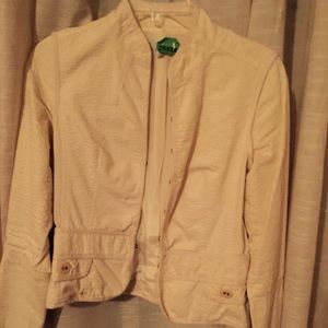 Zara  Seersucker  Cream Blazer