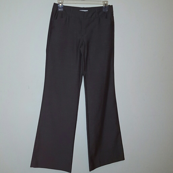 NY & Co. Bootcut Brown Woven Dress Pants