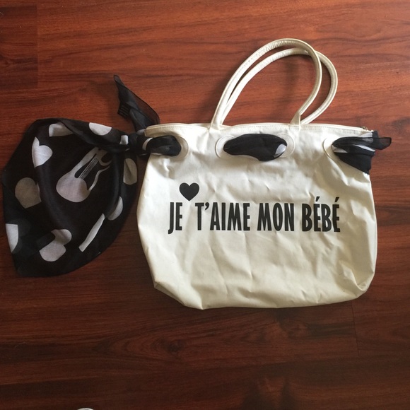 French "I love my baby" bag