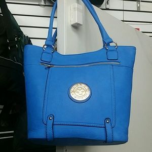 Blue fashion handbag