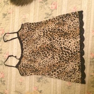 Cheetah with black lace under shirt!