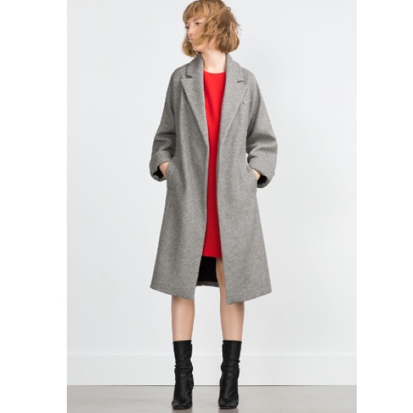 🌀SOLD🌀Zara Wool Coat in Light Grey XS